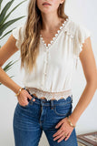 Scallop Lace Top || Cream