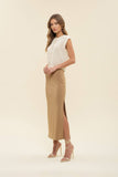 Midi Pencil Skirt || Camel