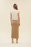 Midi Pencil Skirt || Camel