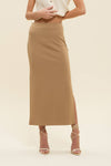 Midi Pencil Skirt || Camel